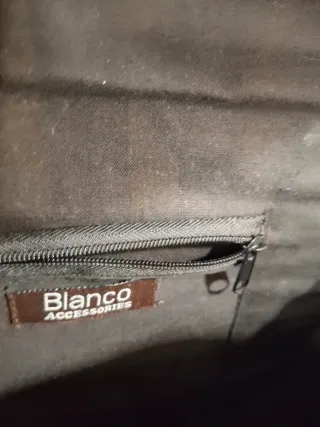 Bolso de rafia con rayas beige y negro