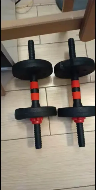 SIN USAR Set Pesas 30kg Ajustables + Barra Larga