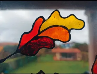 Pegatinas ventana hojas otoño