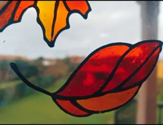 Pegatinas ventana hojas otoño