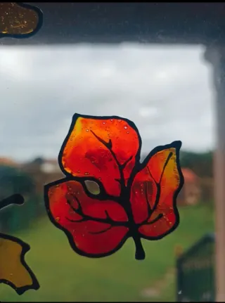 Pegatinas ventana hojas otoño