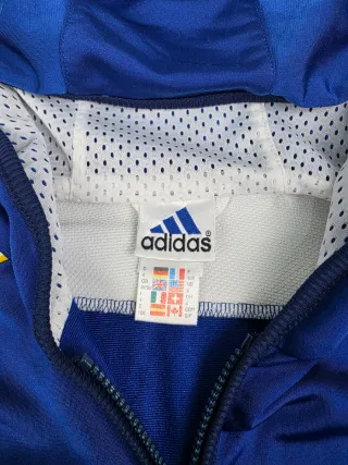 Chaqueta Adidas capucha retro azul