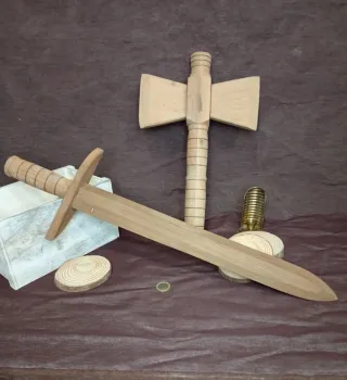 Juego Espada y Hacha de Madera