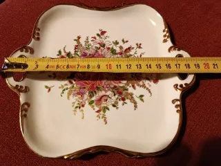 Bandeja decorativa floral dorada