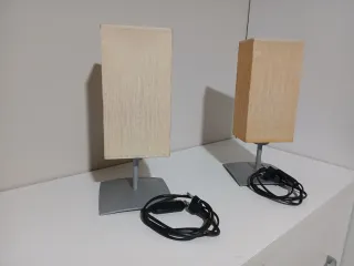 Lámparas de mesa beige y gris