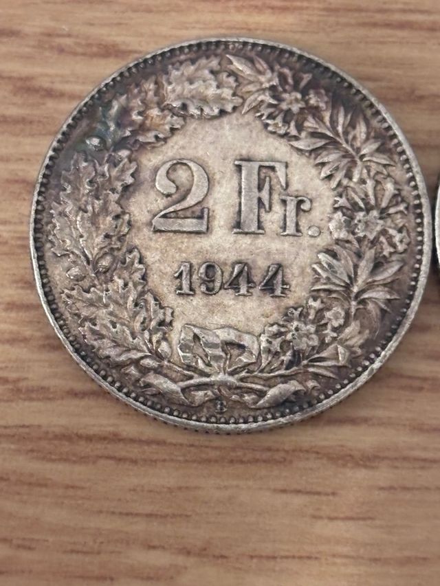 Lotto 2 Franchi Svizzeri Argento