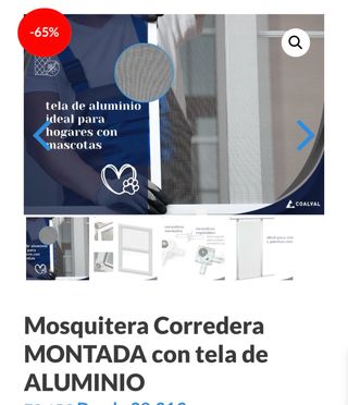 Mosquitera Montada Tela Aluminio 60x80