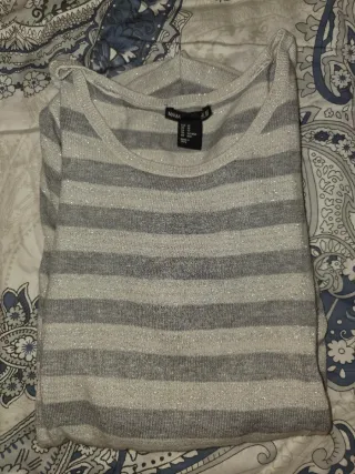 Jersey premamá H&M rayas plateadas Talla XS