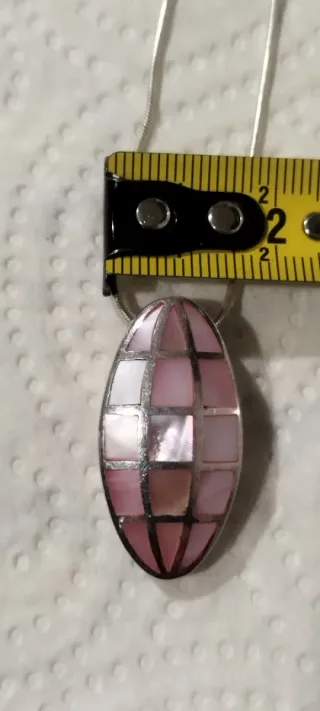 Colgante Nácar y Plata con Cadena