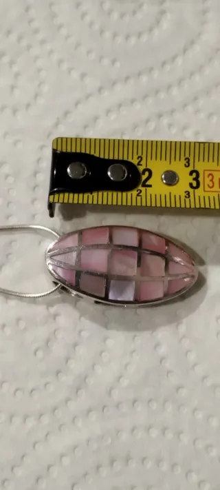 Colgante Nácar y Plata con Cadena