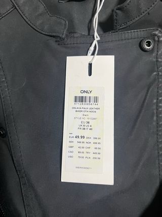 Cazadora Only Negra Talla S