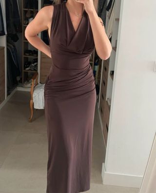 Vestido largo marrón