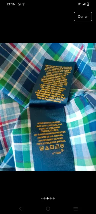 Camisa Ralph Lauren cuadros manga larga