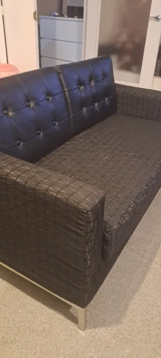 Sofá 2 plazas negro y gris vender urge 200 por dos