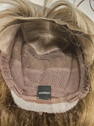 Peluca rubia de media melena de pelo sintético