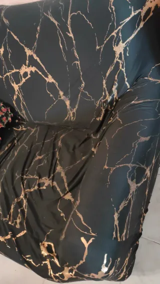 Copridivano 3 posti nero e oro