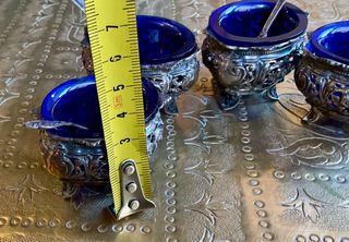 4 Antichi Condimentieri con Cucchiaini