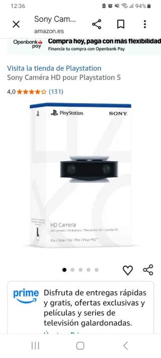 Cámara HD Sony para PlayStation 5
