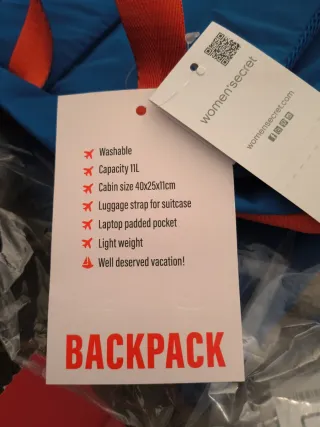 Mochila unisex azul y naranja