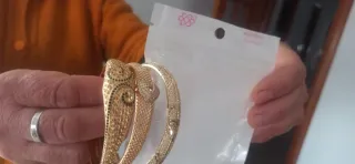 Lote 3 Brazaletes Rígidos Belly Bella Dorados