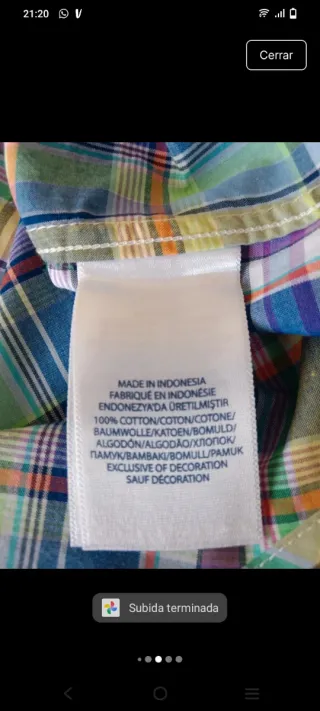 Camisa Ralph Lauren cuadros manga larga