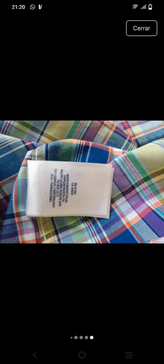 Camisa Ralph Lauren cuadros manga larga