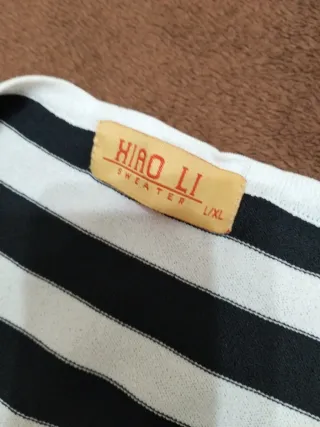 Suéter HIRO LI Rayas Blanco y Negro talla L