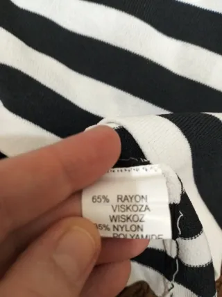 Suéter HIRO LI Rayas Blanco y Negro talla L