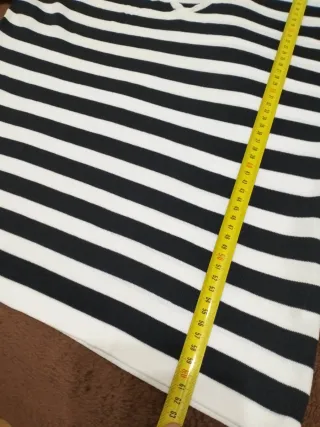 Suéter HIRO LI Rayas Blanco y Negro talla L