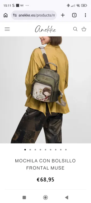 Mochila Anekke Antirrobo Verde Multicolor