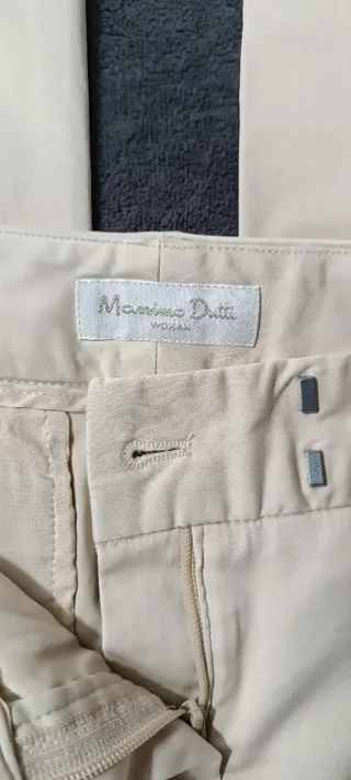 Massimo Dutti Pantalones Beige  S/m cotton