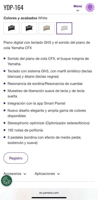 Piano Digital Yamaha Arius YDP-164