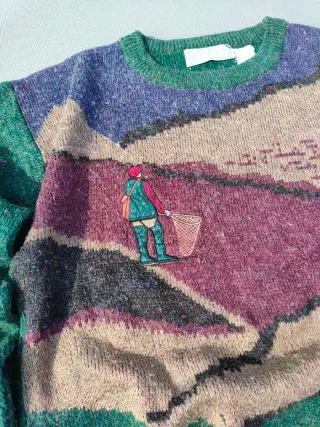 Maglione Functionals vintage - Paesaggio pesca