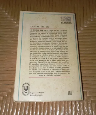 Libro: Cantar Del Cid