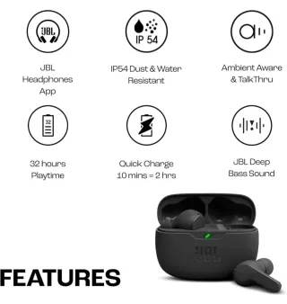 Auriculares Inalámbricos JBL Wave Beam Negros