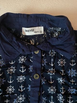 Blusa sin mangas con estampado de anclas