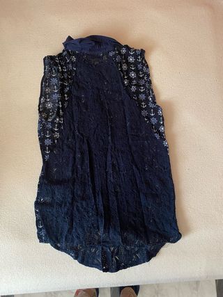 Blusa sin mangas con estampado de anclas