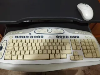 Teclado y Ratón Inalámbrico Logitech Beige