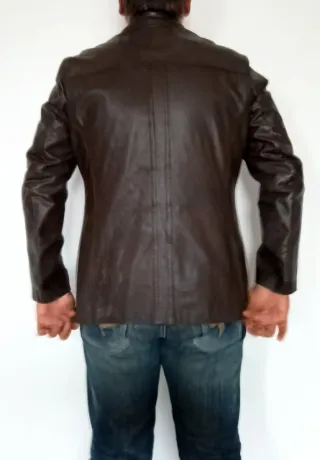 Sobrecamisa alemana vintage cuero auténtico M Medi