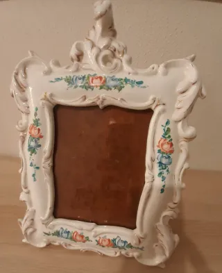 Portaretratos vintage floral blanco