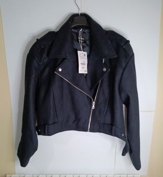 Pull&Bear Gabardina Azul Marino Talla XL