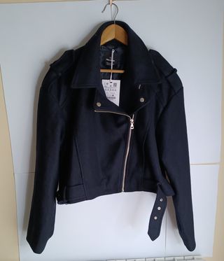 Pull&Bear Gabardina Azul Marino Talla XL