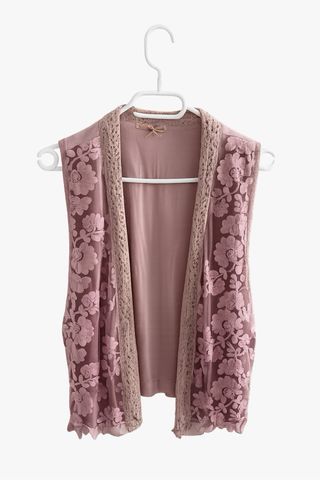 Chaleco floral encaje talla M