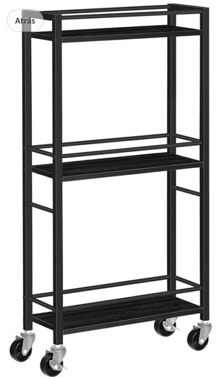 Carro Estrecho con Ruedas Negro