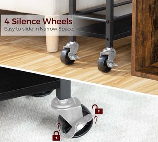 Carro Estrecho con Ruedas Negro