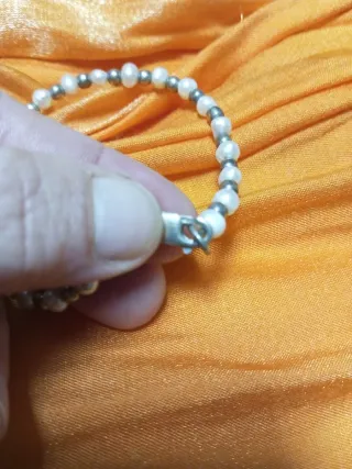 Pulsera Plata Perlas