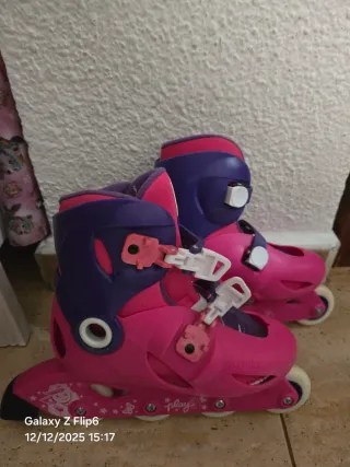 Patines infantiles Oxelo rosas y morados