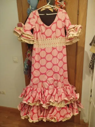 Vestido Flamenca Lunares Rosa talla 44 / 46