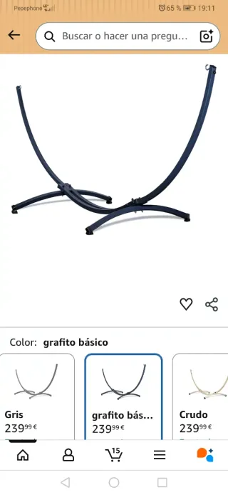 Hamaca Potenza con Soporte Jardín Exterior