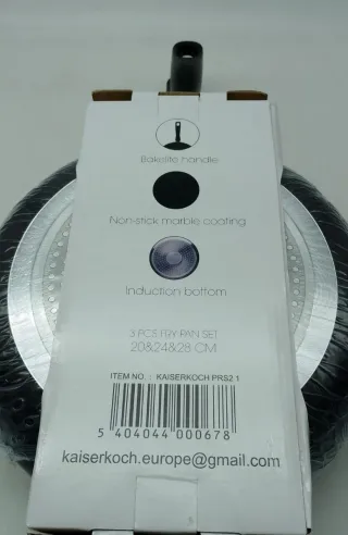Set 3 Padelle Kaiser Koch 20-24-28 cm